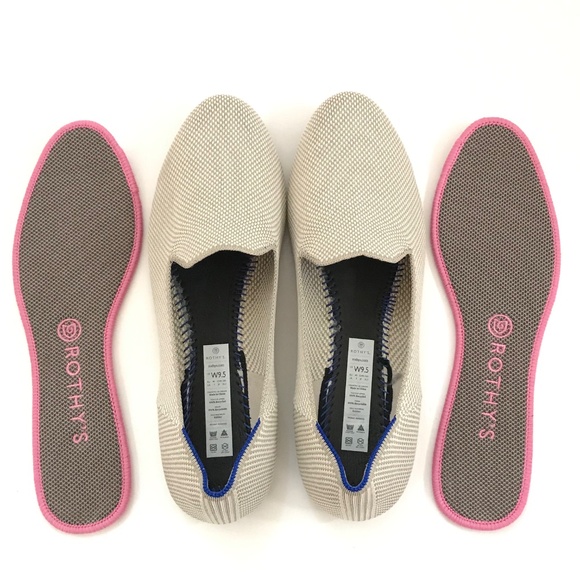 ROTHY’S The Loafer Round Toe Slip On Linen Double Stitch Cream Women's Size 9.5 - Picture 10 of 16